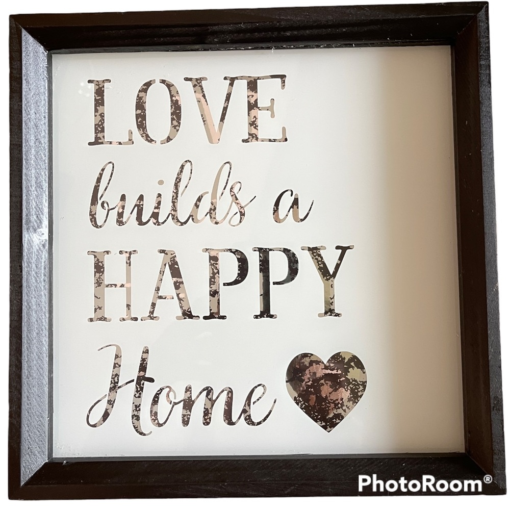 Framed Wooden Wall Signs 10in x 10in x 2in